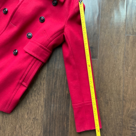 DKNY Peacoat in Red with Black Buttons. Size 4. - Picture 8 of 9